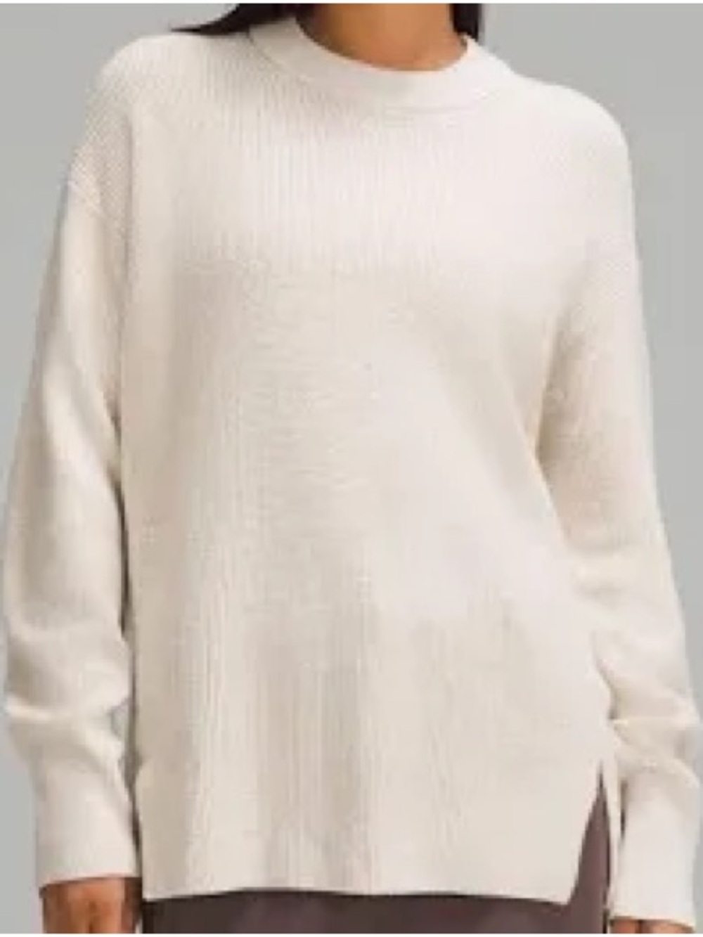 lululemon athletica Cream Ribbed Crewneck Sweater
